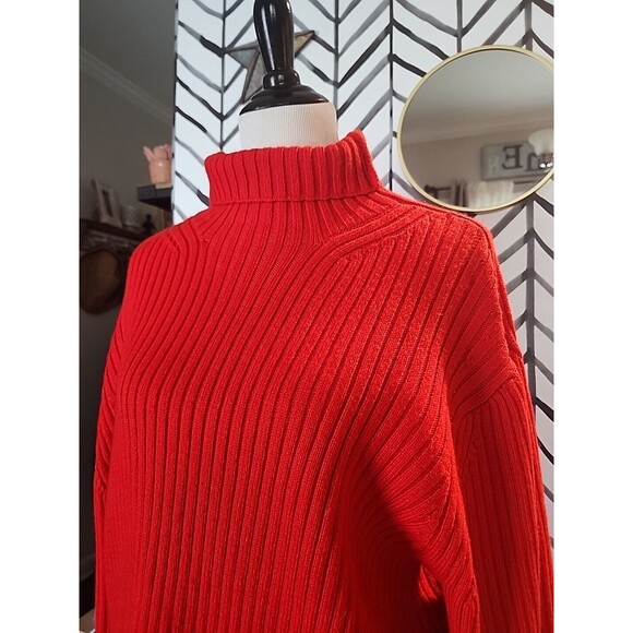 H&M LOGG Turtleneck Sweater  Womens Medium Red Thick Warm J1‎ - Picture 2 of 9